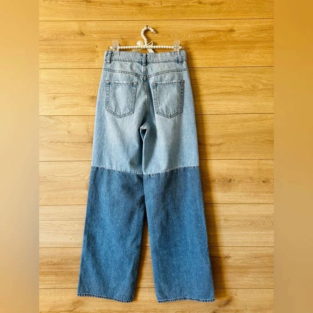 PacSun Light and Dark Blue Flare Jeans